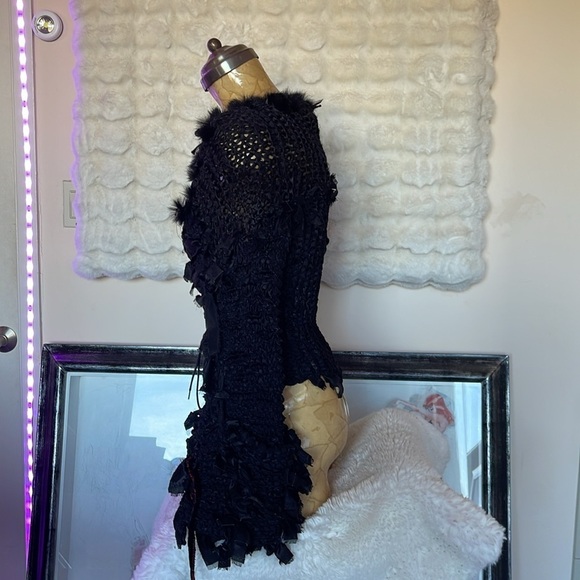 HANDCRAFTED  Sinta Margot handmade knitted  black sweater jacket no sewing - Picture 3 of 17